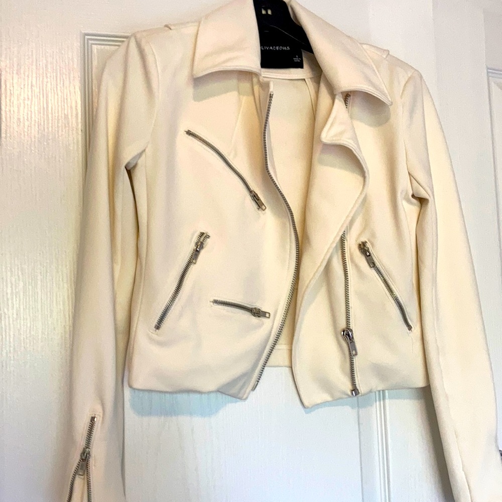 Olivaceous Off-white Moto jacket  Small